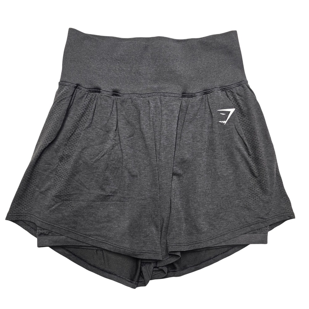 Gymshark Energy Seamless 2-in-1 Shorts High Waist Charcoal Grey Womens Large